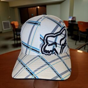 Vtg FOX I'm The Boss Embroidered Logo Stripped Flexfit Fitted Cap Hat S-M